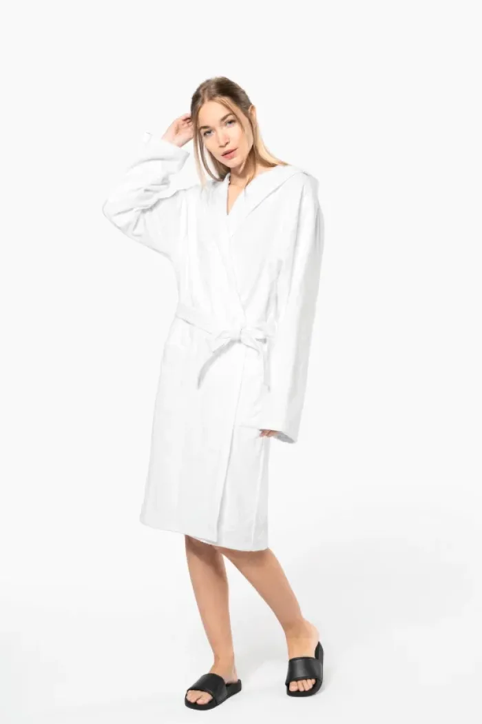 Accappatoio bagno Bio Spugna con Cappuccio