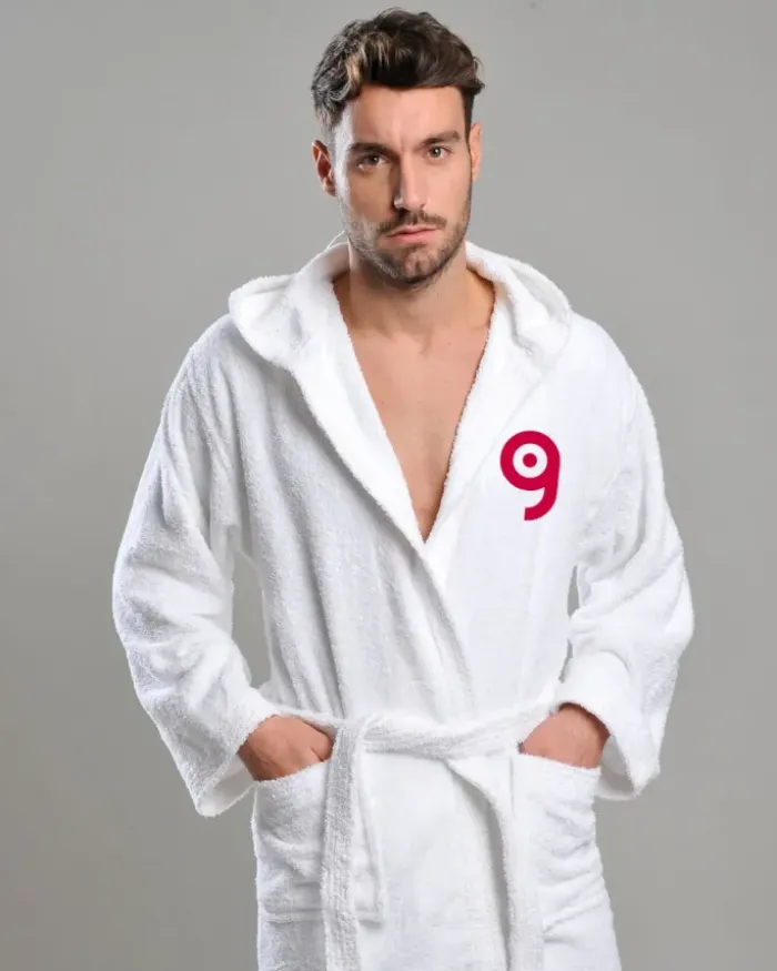 Accappatoio Unisex 100% Cotone con Cappuccio