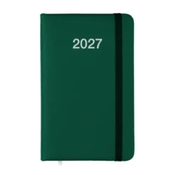 Agenda tascabile 2027 rigida PU elastico bianca 14x9cm