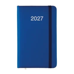 Agenda tascabile 2027 rigida PU elastico bianca 14x9cm