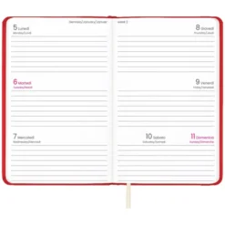 Agenda tascabile 2027 rigida PU elastico bianca 14x9cm