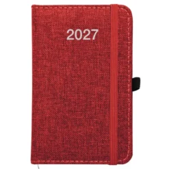 Agenda tascabile 2027 R-PET mélange, rigida, 9x14cm con elastico