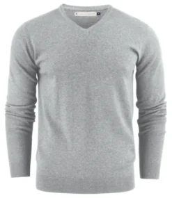 Ashland Pullover Uomo Scollo a V, 100% Cotone, Maglia Grigia