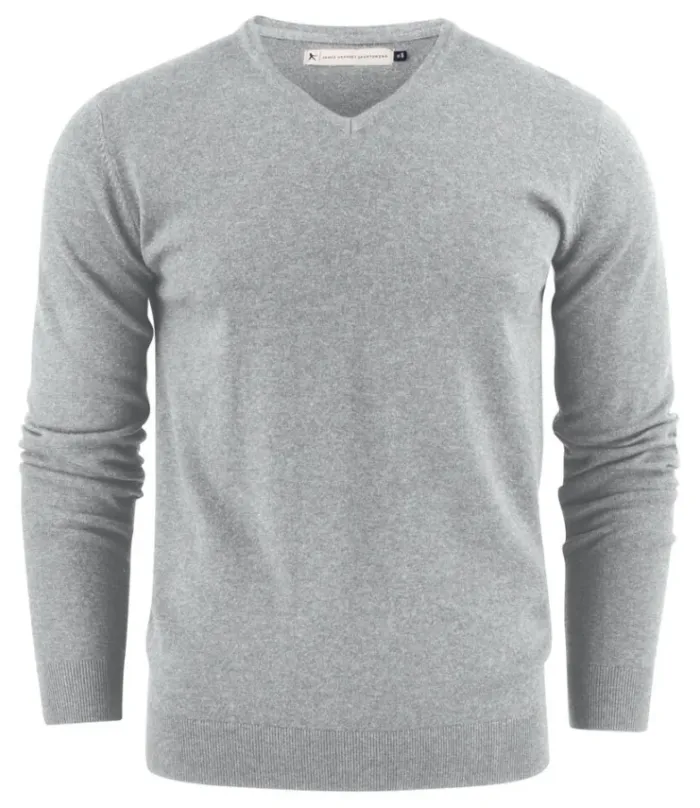 Ashland Pullover Uomo Scollo a V, 100% Cotone, Maglia Grigia