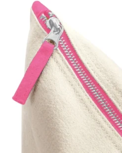 Astuccio Canvas Grande 100% Cotone Beige Zip 23x23x11cm