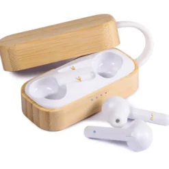 Auricolari bluetooth tws in bambù e plastica