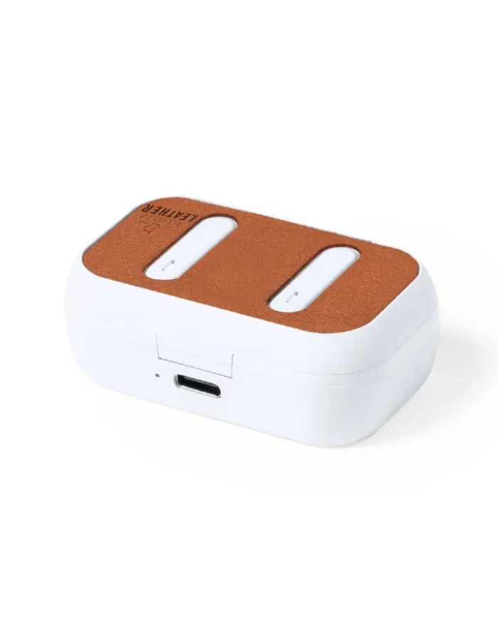 Auricolari Shizar RCS bianchi in pelle riciclata Bluetooth 5.1
