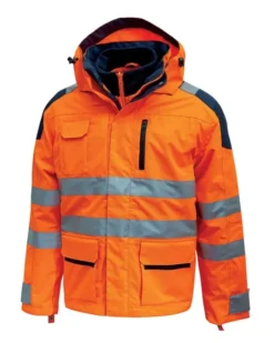 Backer Parka alta visibilità impermeabile con bande riflettenti