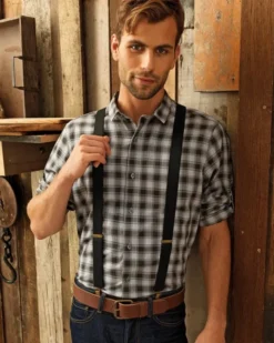 Bar Mulligan Camicia Uomo Cotone Quadri Colorata Manica Lunga