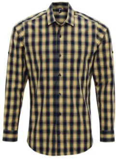 Bar Mulligan Camicia Uomo Cotone Quadri Colorata Manica Lunga
