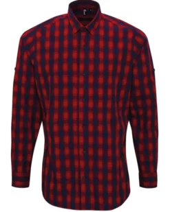 Bar Mulligan Camicia Uomo Cotone Quadri Colorata Manica Lunga