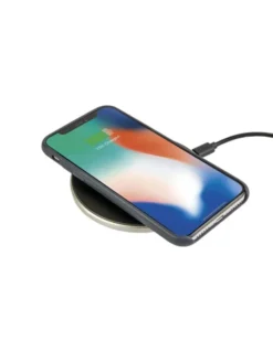 Base ricarica wireless LED 10W in plastica bianca Ø9cm 63g