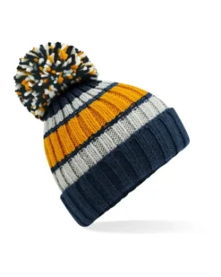 Berretto Hygge a strisce tre colori, shearling interno, Unisex
