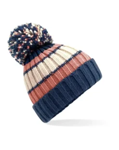 Berretto Hygge a strisce tre colori, shearling interno, Unisex