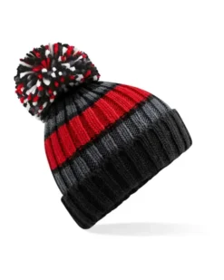 Berretto Hygge a strisce tre colori, shearling interno, Unisex