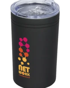 Bicchiere termico inox 330ml doppia parete, tappo trasparente