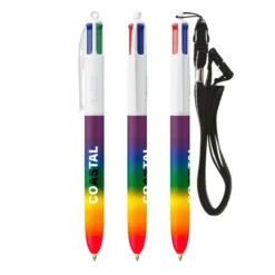 Bic® 4 colours® rainbow decor + lanyard