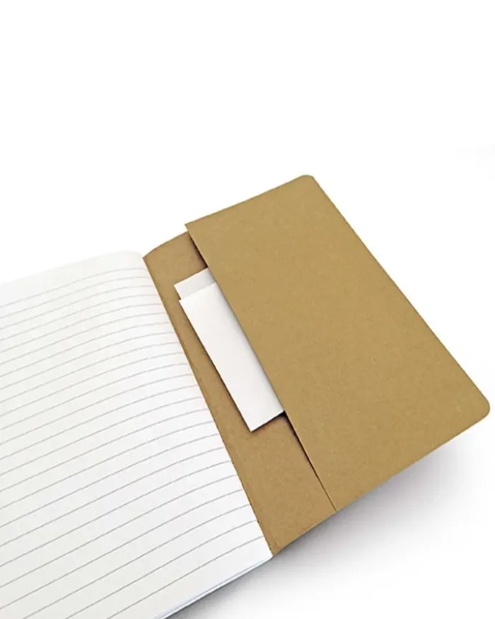 Block notes A5 eco-friendly con tasca interna, 40 fogli riciclati