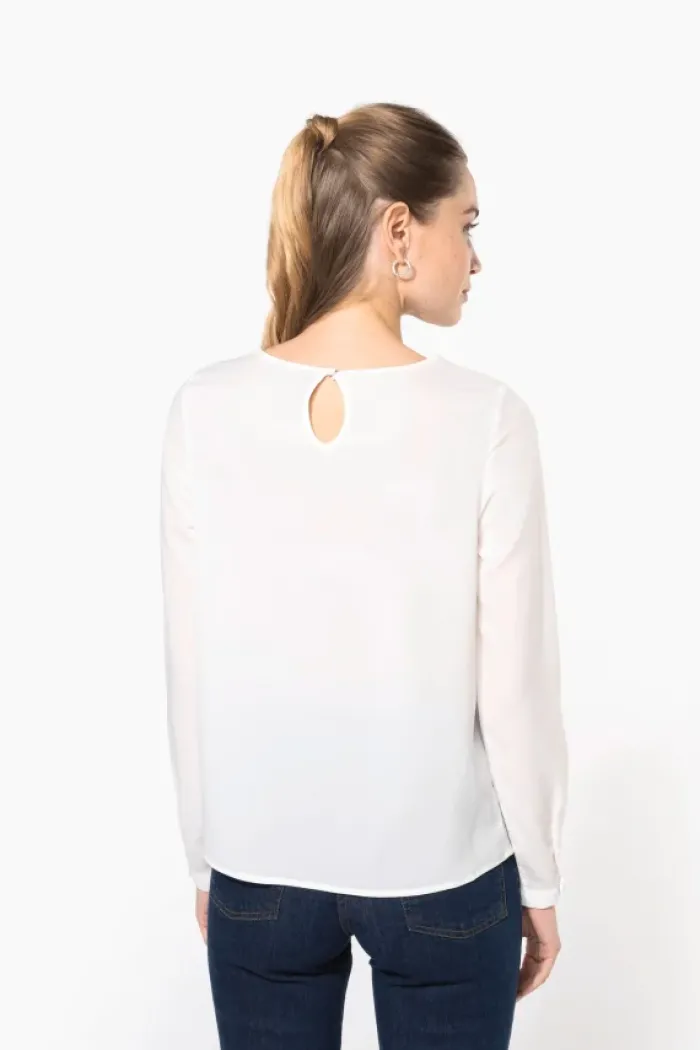 Blusa donna crêpe manica lunga