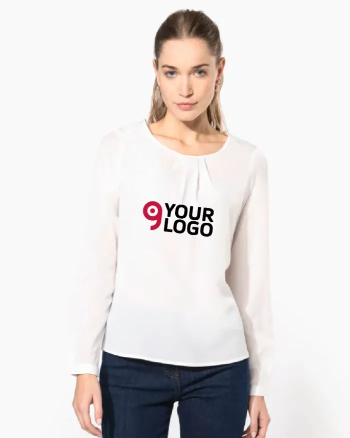Blusa donna crêpe manica lunga