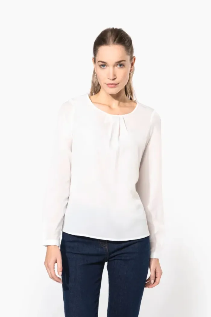 Blusa donna crêpe manica lunga