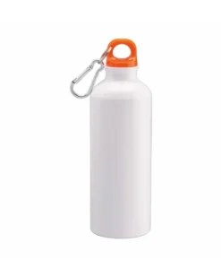 Borraccia Alluminio Bianca 500ml con Tappo Colorato