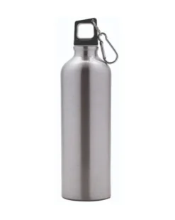 Borraccia Alluminio 750 ml con Moschettone Argento