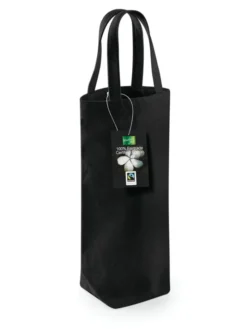 Borsa bottiglia cotone Fairtrade 100% naturale manico lungo 30cm