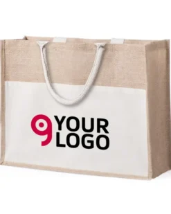 Borsa Cekon Juta Naturale con Manici Corti