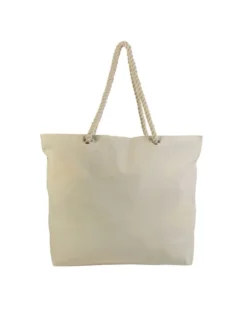 Borsa mare cotone 100% con zip e manici in corda