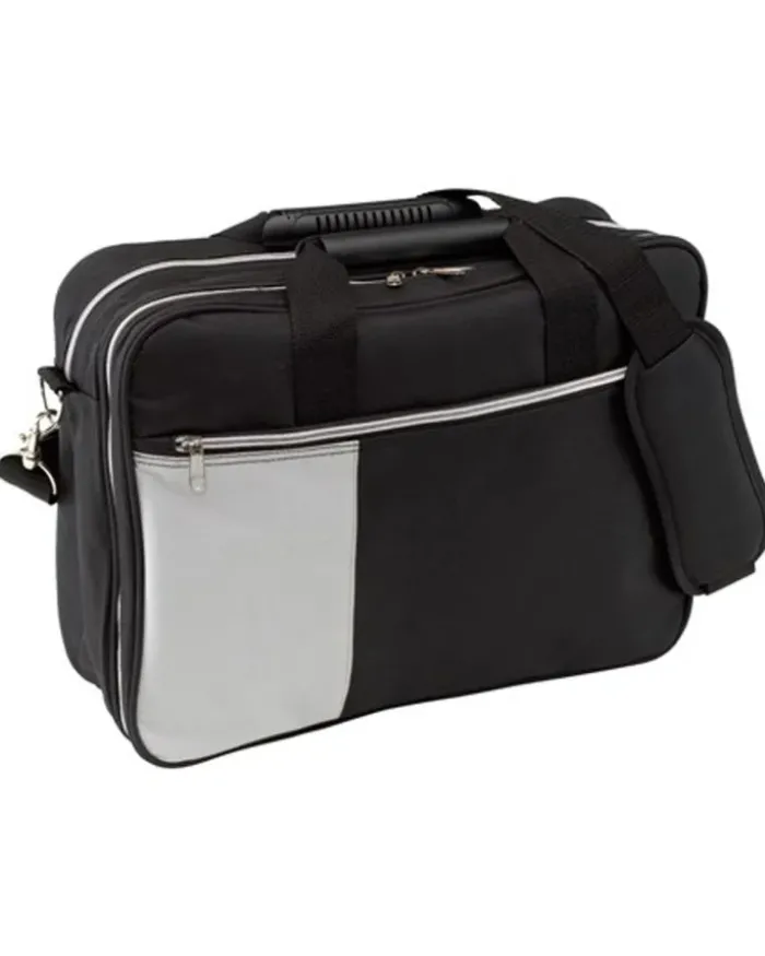 Borsa PC Meeting nera 40x30x13cm in poliestere imbottita robusta