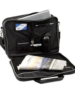 Borsa PC Meeting nera 40x30x13cm in poliestere imbottita robusta