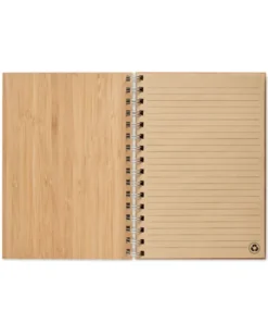 BRAM Notebook bamboo, rilegatura doppio anello, 140 pagine kraft