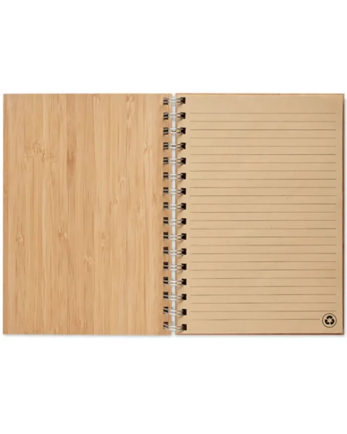 BRAM Notebook bamboo, rilegatura doppio anello, 140 pagine kraft
