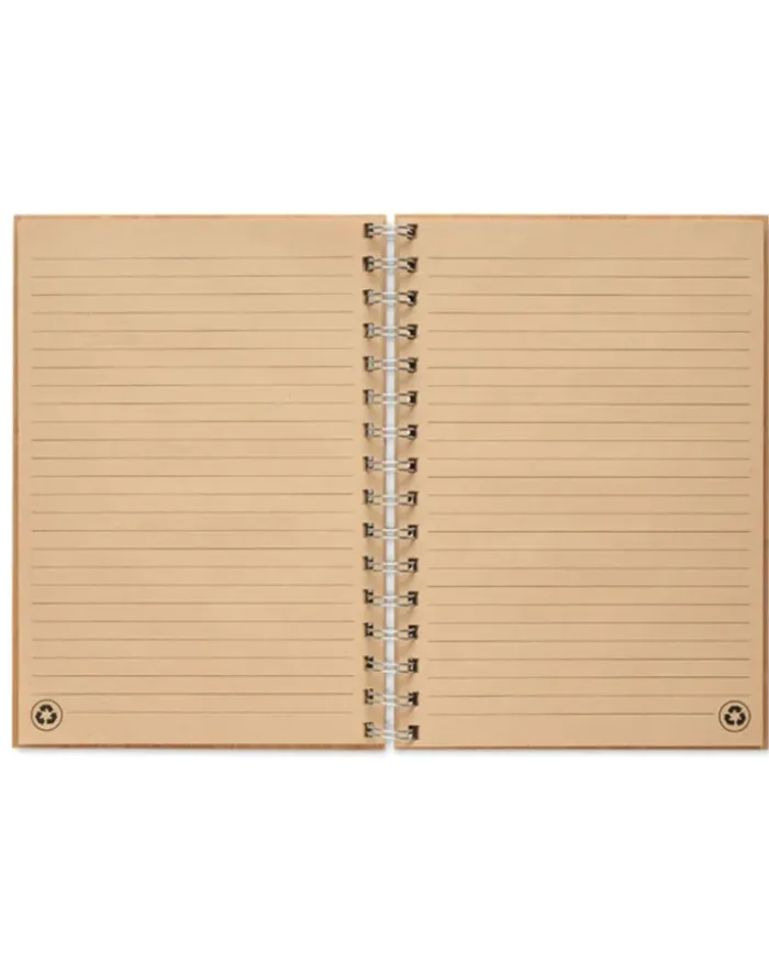 BRAM Notebook bamboo, rilegatura doppio anello, 140 pagine kraft