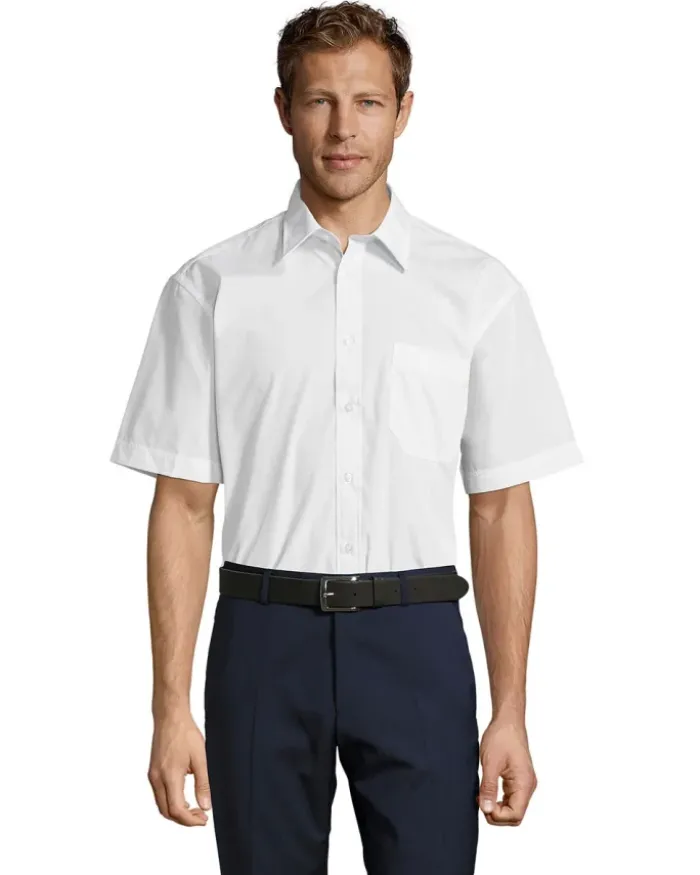 Bristol Camicia Popeline Uomo Maniche corte, Regular Fit