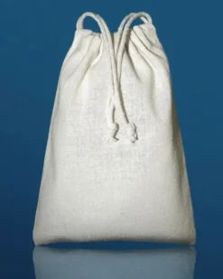 Busta mini in cotone naturale 10x14 cm con coulisse resistente