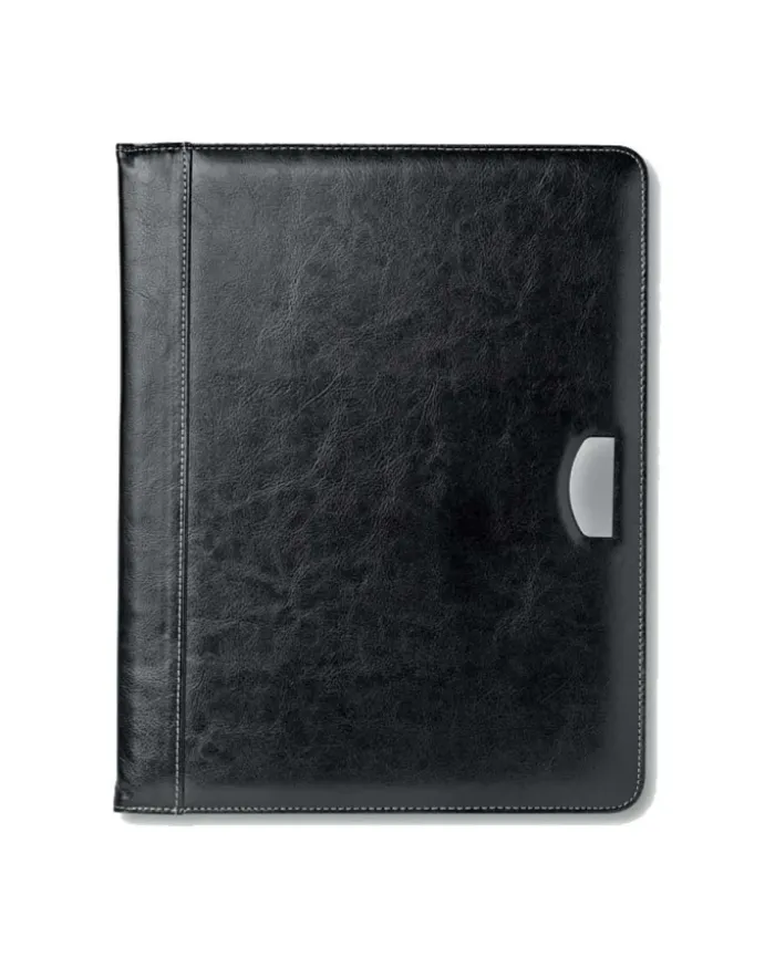 BUSWE BIG Portadocumenti A4 in PU Nero con Placca e Blocnotes