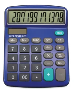 Calcolatrice MAXI 12 Cifre Display XL, Solare/Batteria
