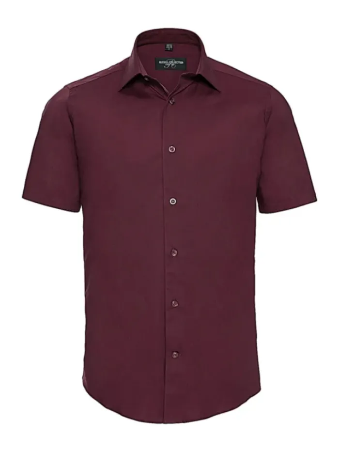 Camicia attillata uomo cotone stretch 140gmaniche corte