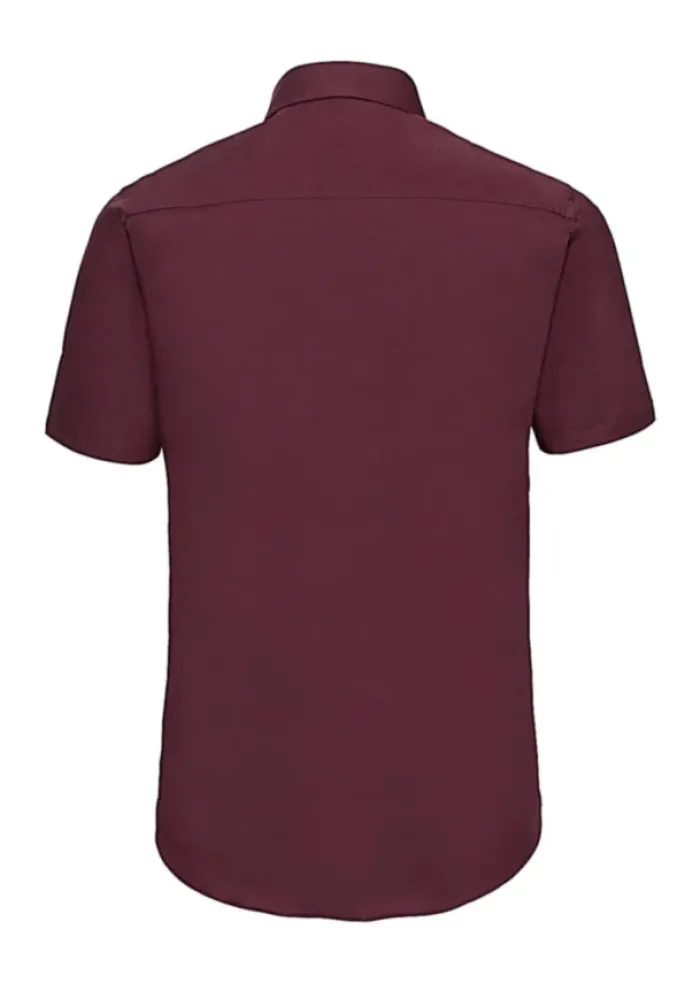 Camicia attillata uomo cotone stretch 140gmaniche corte