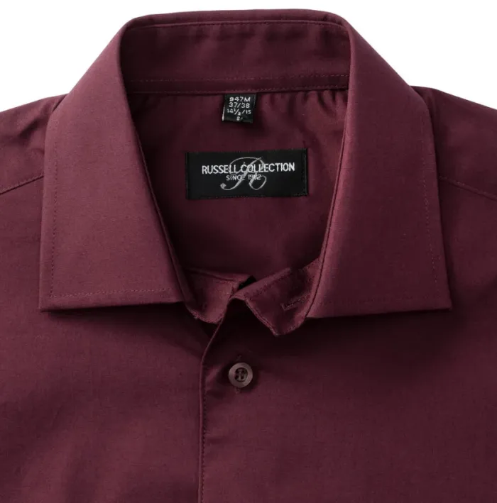 Camicia attillata uomo cotone stretch 140gmaniche corte