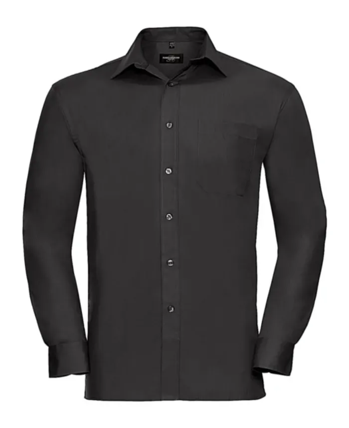 Camicia classica uomo cotone Popeline maniche lunghe