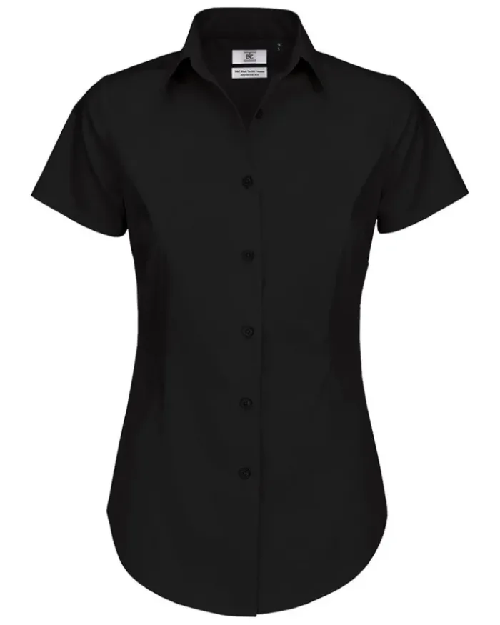 Camicia Donna Black Tie Slim, Popeline Stretch