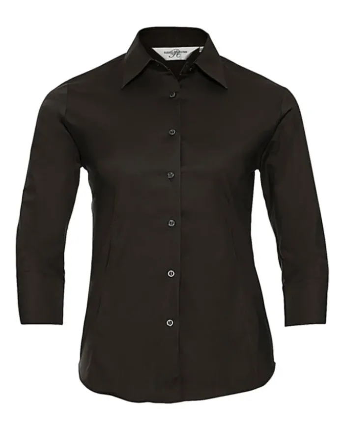 Camicia donna cotone elasticizzato 3/4 casual fit
