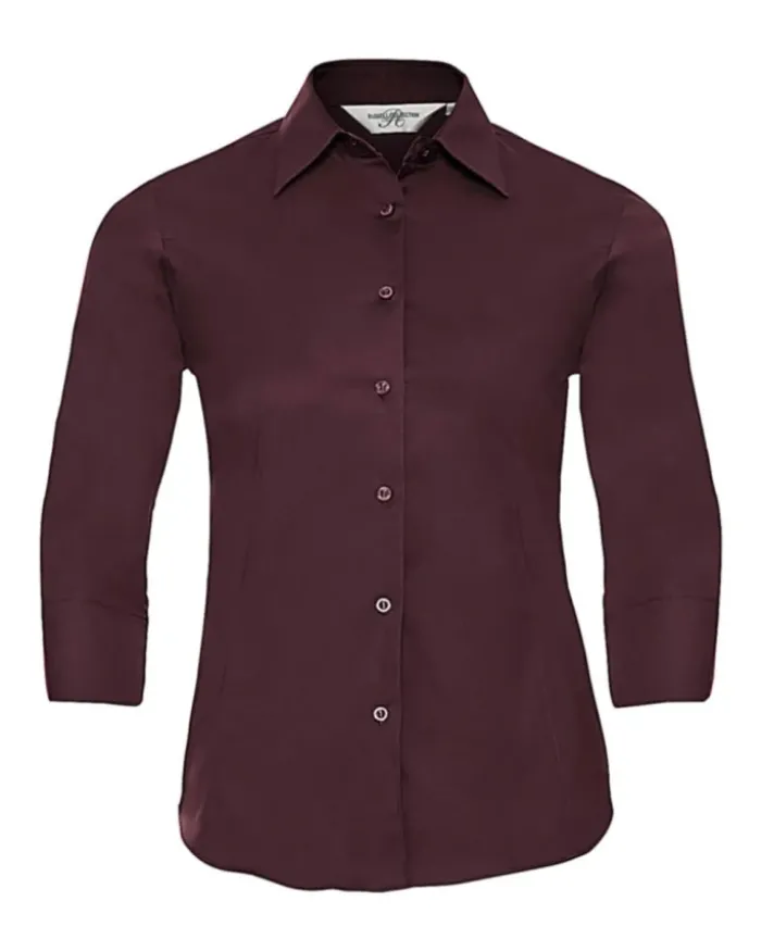 Camicia donna cotone elasticizzato 3/4 casual fit