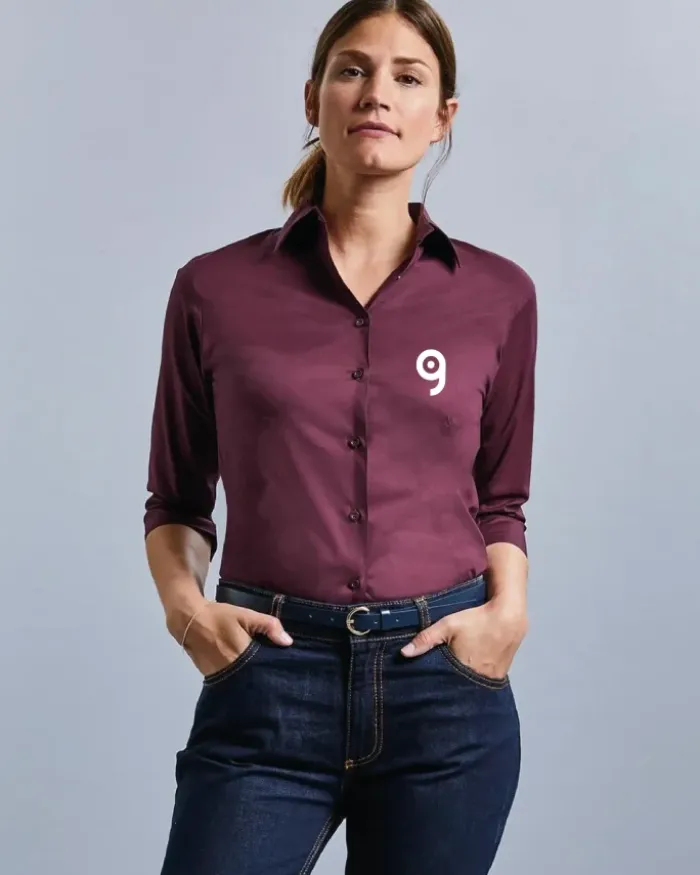 Camicia donna cotone elasticizzato 3/4 casual fit