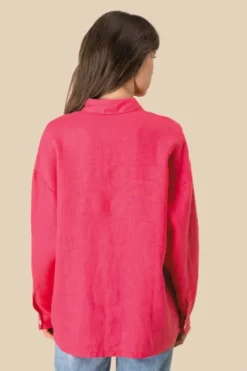 Camicia donna in lino oversize
