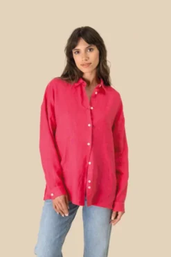 Camicia donna in lino oversize