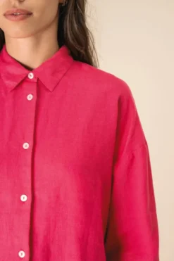 Camicia donna in lino oversize